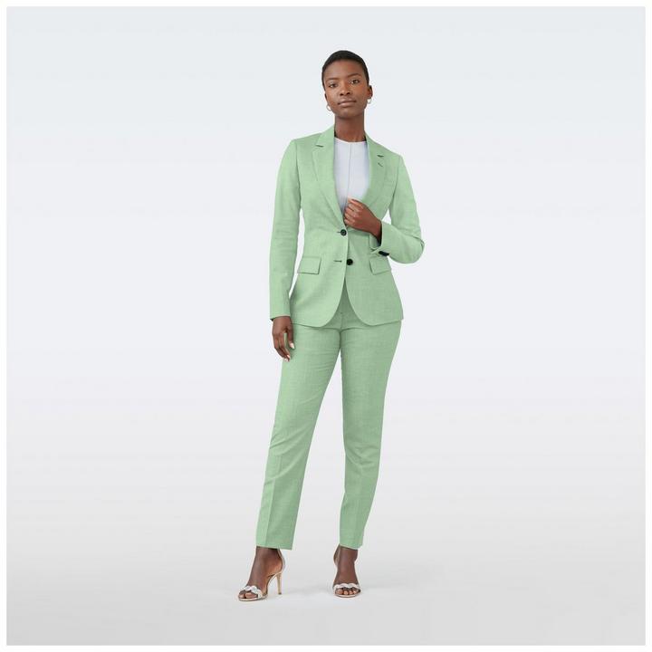 green-solid-design-blazer-women