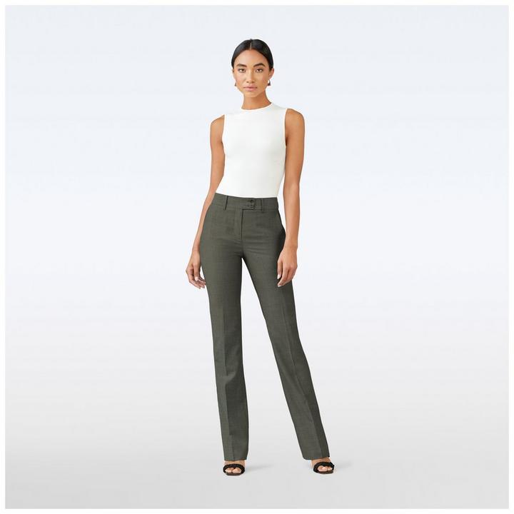 green-solid-design-milano-pants-women