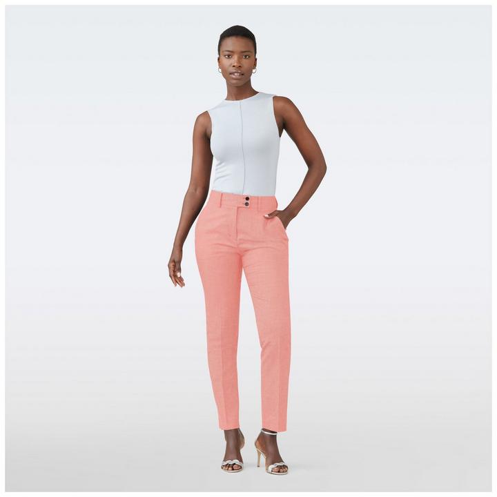 pink-solid-design-pants-women