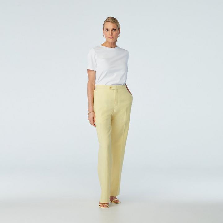 yellow-solid-design-mondovi-pants-women